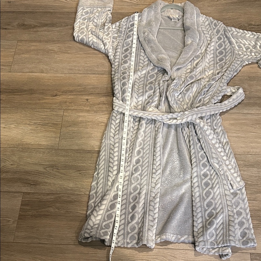 Croft & Barrow Gray Textured Soft Robe Size L - Picture 7 of 7